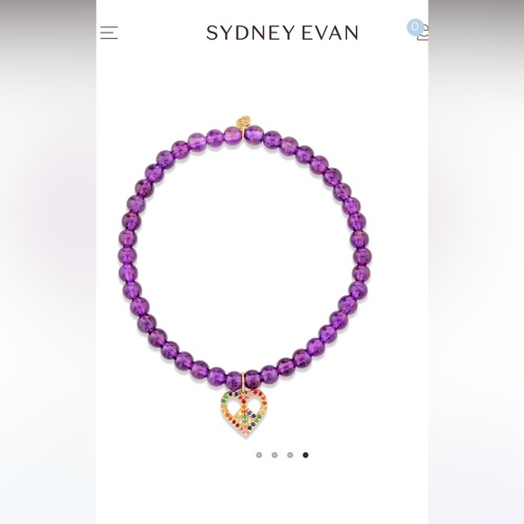 Sydney Evan 14K Gold & Rainbow Peace
Heart on Amethyst - Picture 2 of 7
